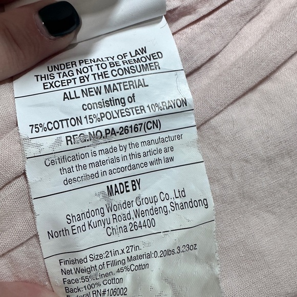 Tahari Set Of Two Cotton Diamond Quilted Tie Back Shams Pink 23x28 Queen - Picture 7 of 10